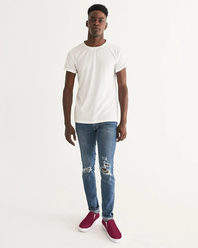 Medium Dark Pink Slip-On Canvas Sneakers | Men's | Medium Dark Pure Pink | C0M100Y50K60