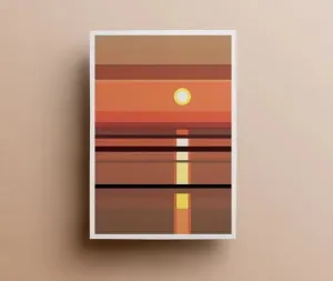 Minimalist Sunset Geometric art.