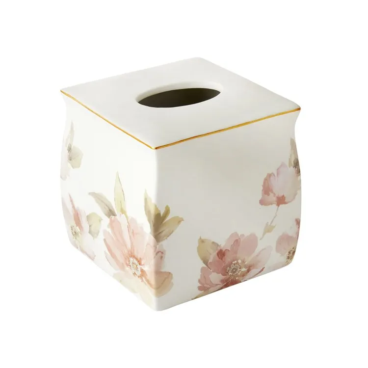 Misty Floral Tissue Box Cover