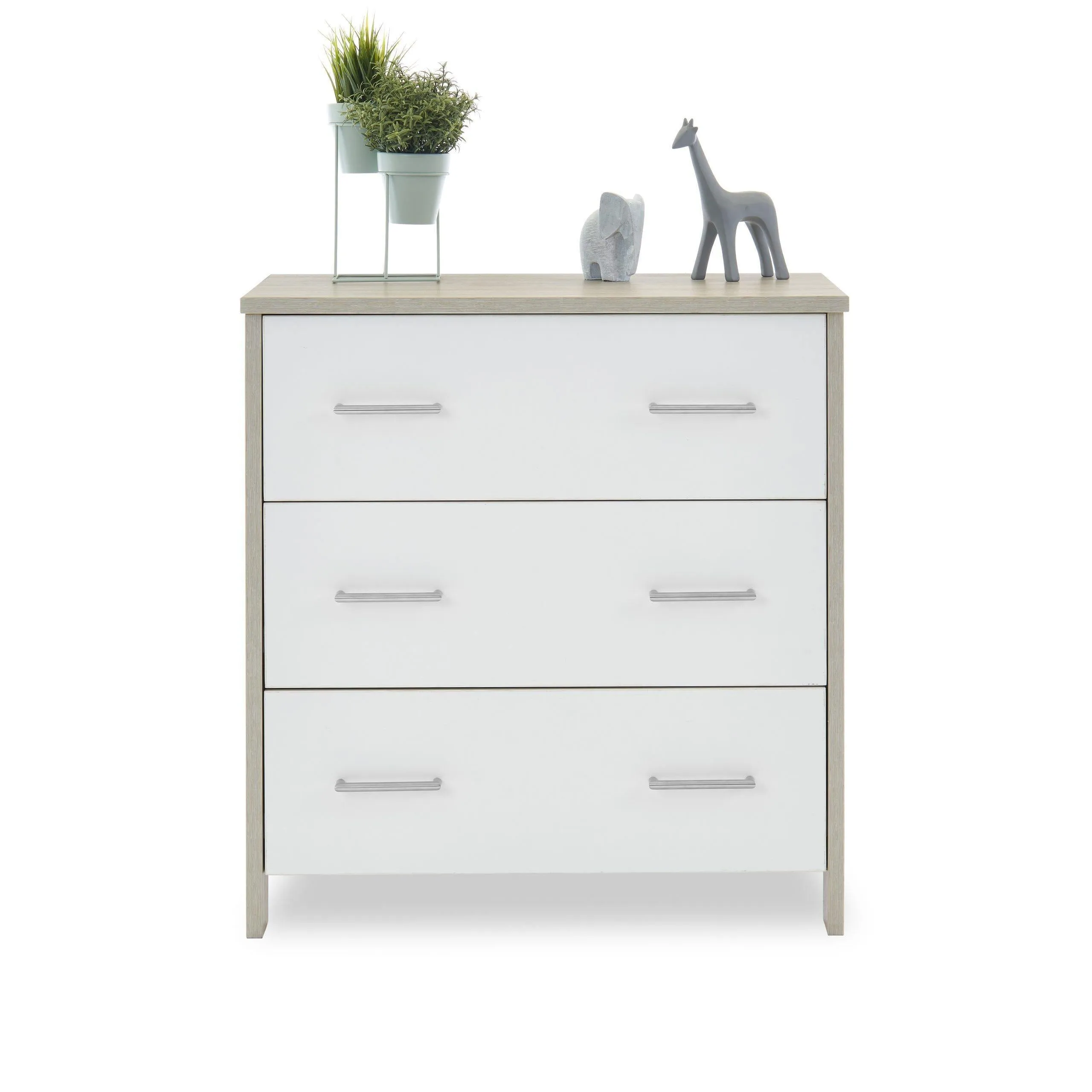 Nika 2 Piece Nursery Furniture Set - Grey Wash & White