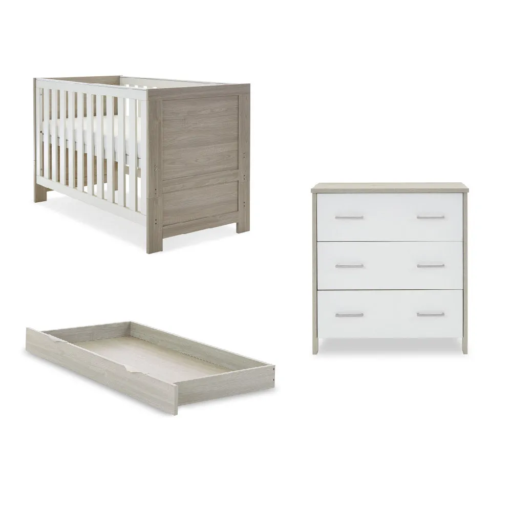 Nika 2 Piece Nursery Furniture Set - Grey Wash & White