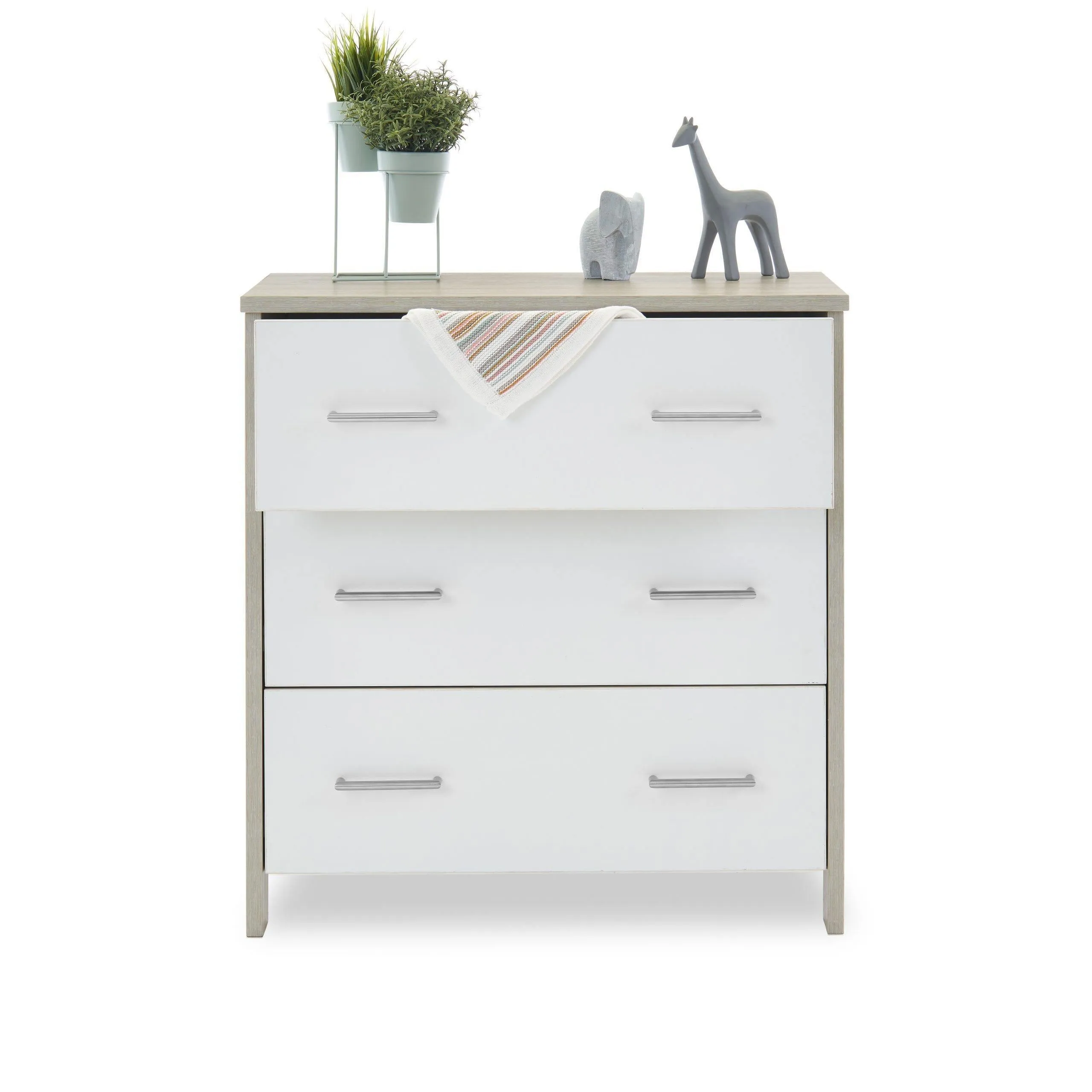 Nika 2 Piece Nursery Furniture Set - Grey Wash & White