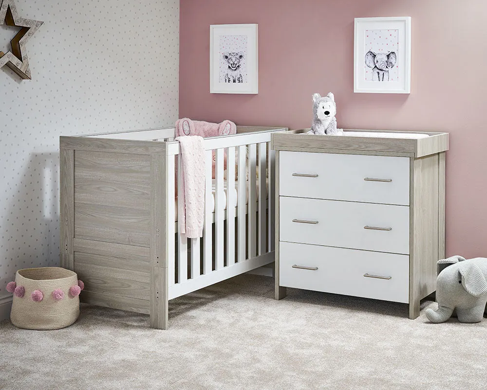 Nika Mini 2 Piece Nursery Room Set - Grey Wash & White
