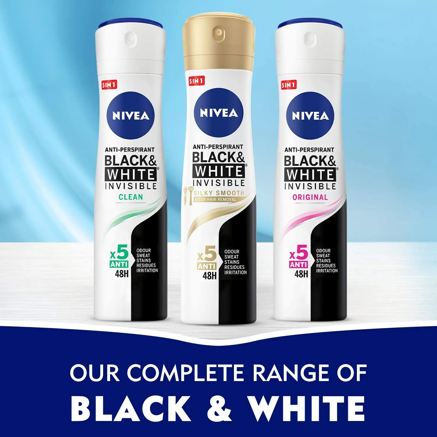 Nivea Black and White Invisible Clean Antiperspirant For Women Spray