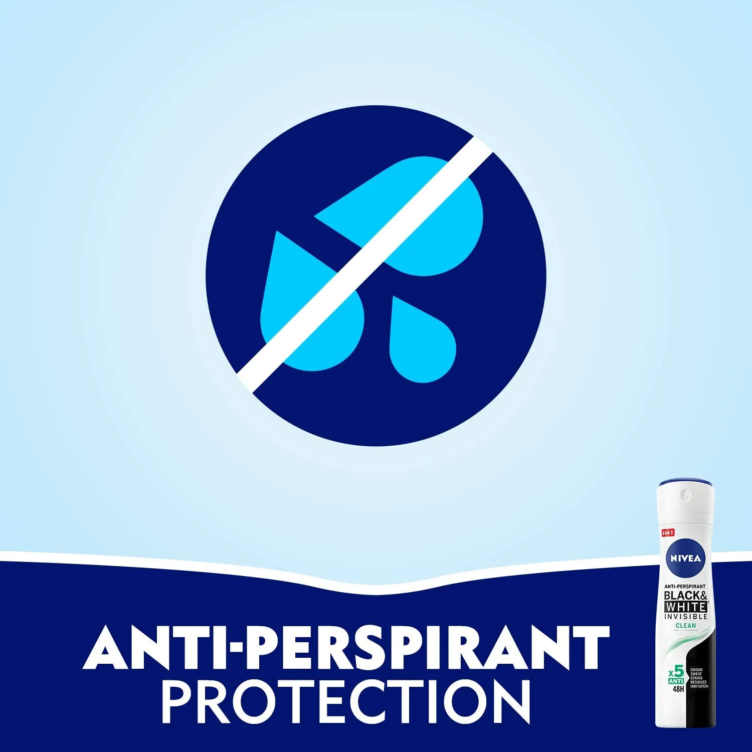 Nivea Black and White Invisible Clean Antiperspirant For Women Spray