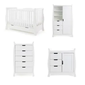 Obaby Stamford Luxe 4 Piece Room Set - White