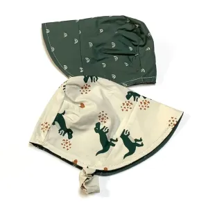 Organic Reversible EcoBonnet Sun Hat - Dinosaurs Over the Rainbow