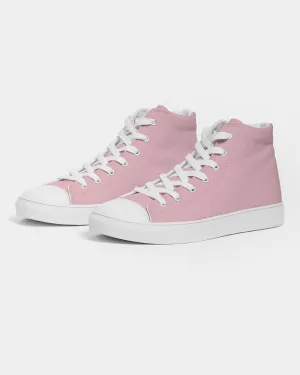 Pale Pastel Cool Pink Men's High-top Canvas Sneakers | Men's | Bright Pale Pastel Cool Pink | C0M30Y8K0
