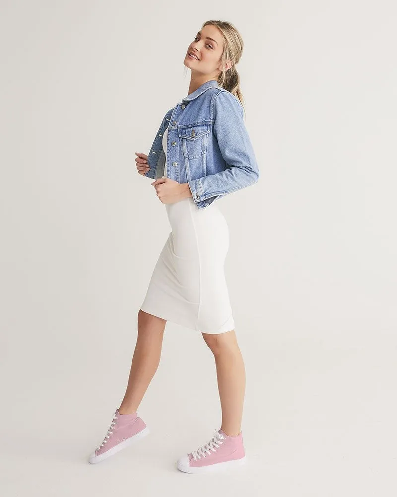 Pale Pastel Cool Pink Women's High-top Canvas Sneakers | Women's | Bright Pale Pastel Cool Pink | C0M30Y8K0