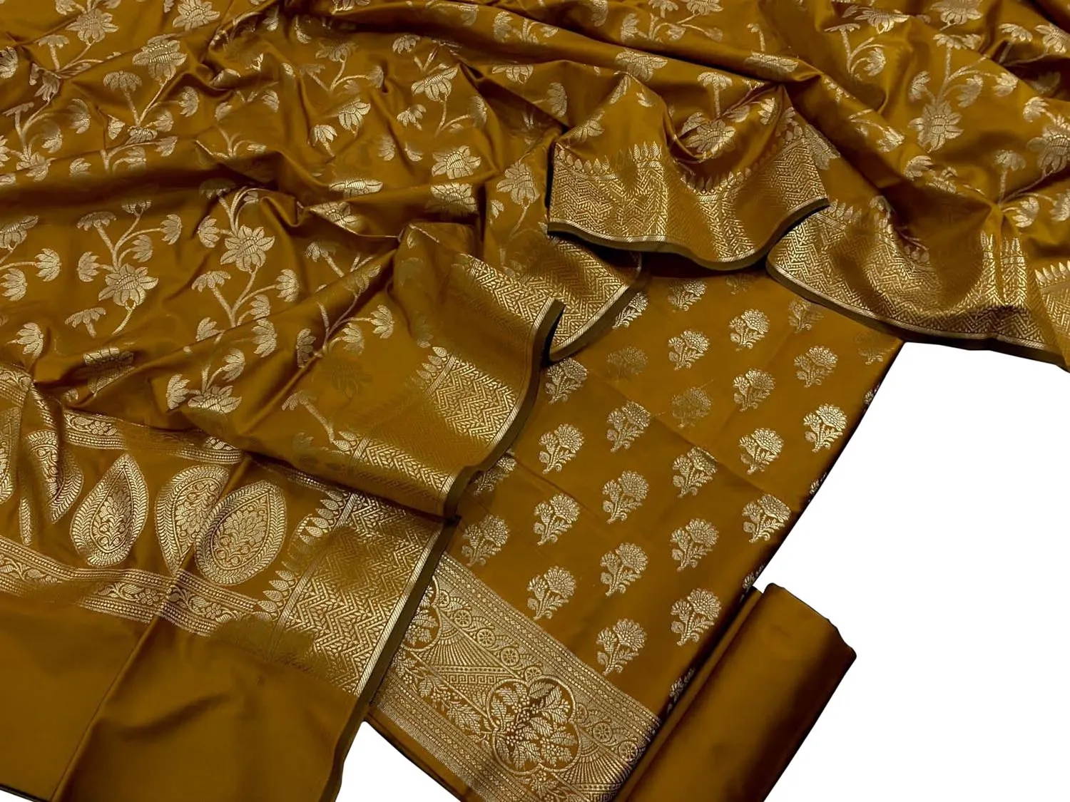 Pastel Banarasi Silk Suit Set