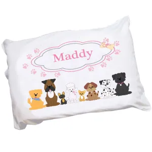Personalized Pink All Dogs Pillowcase