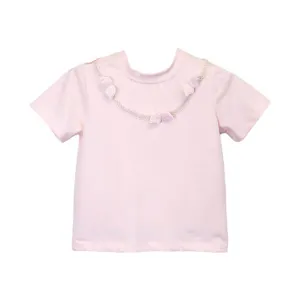 Pink 3D Angel Wings Trim Tee