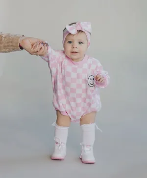 Pink Checkered Romper