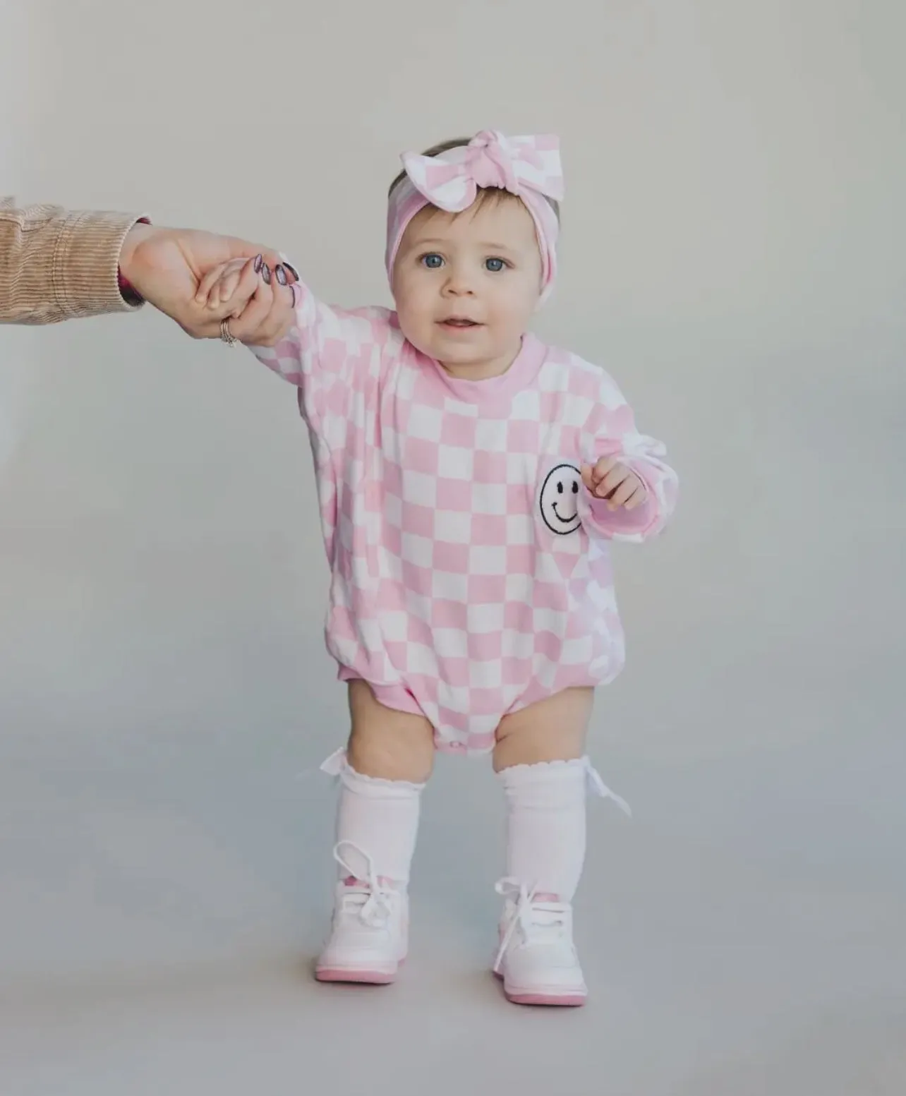 Pink Checkered Romper