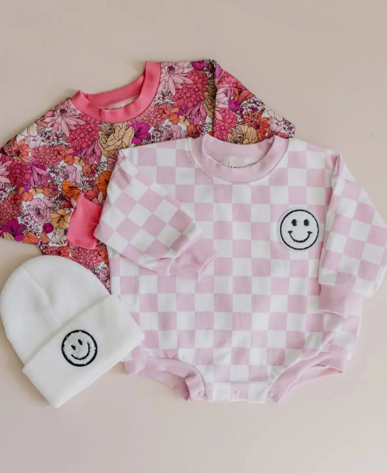 Pink Checkered Romper