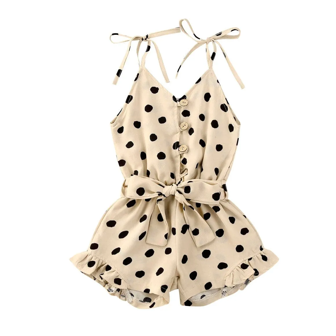 Polka Dot Straps Toddler Romper