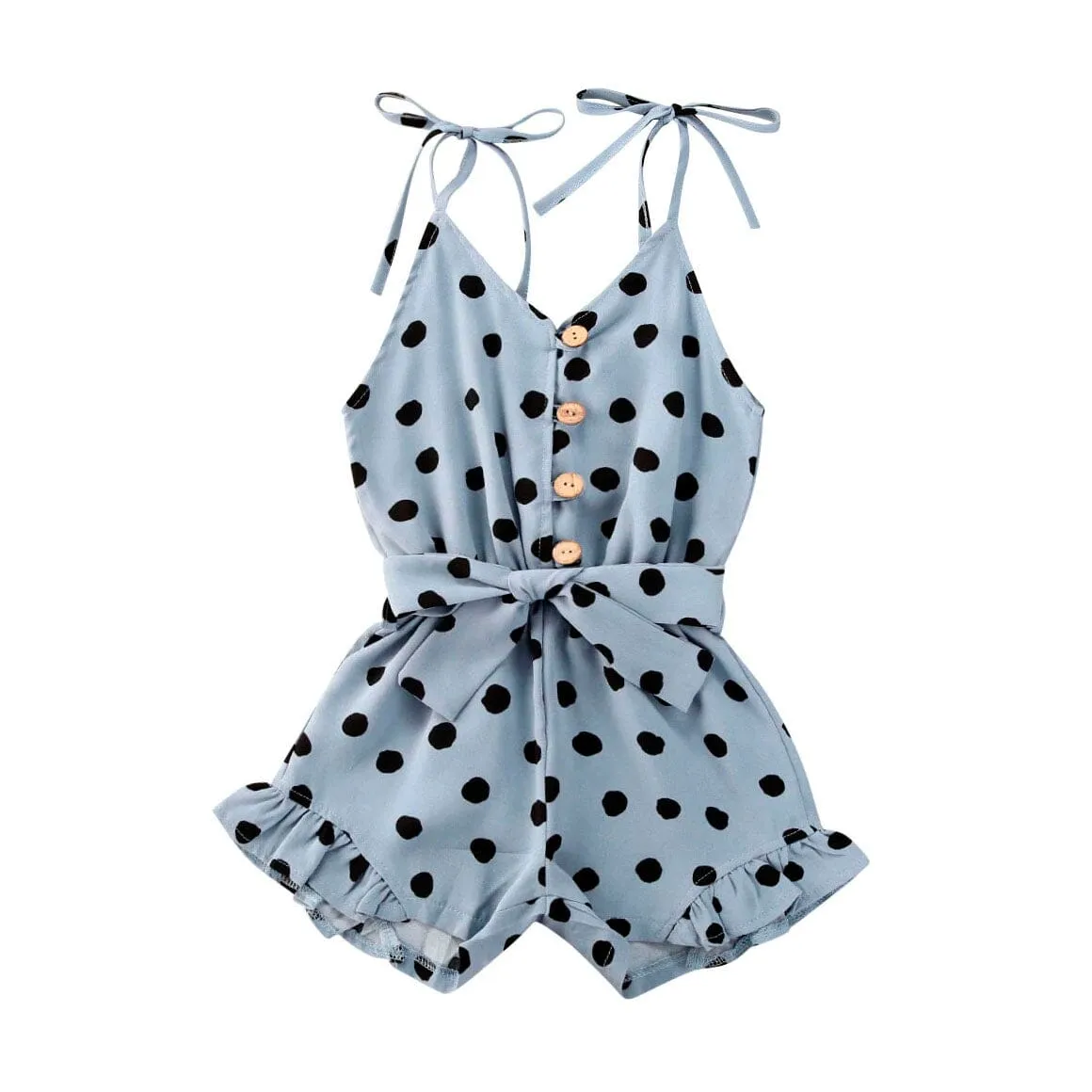 Polka Dot Straps Toddler Romper
