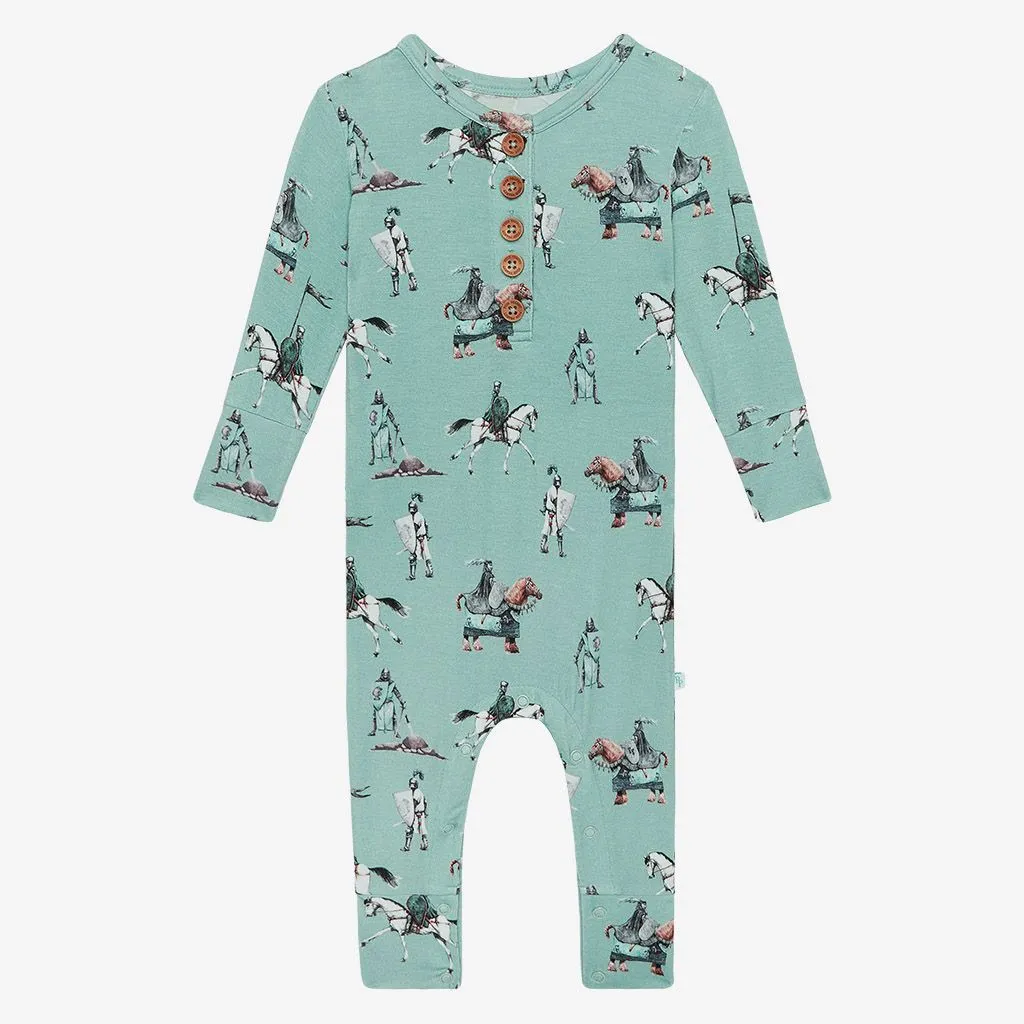 Posh Peanut Henley Romper - Wallace