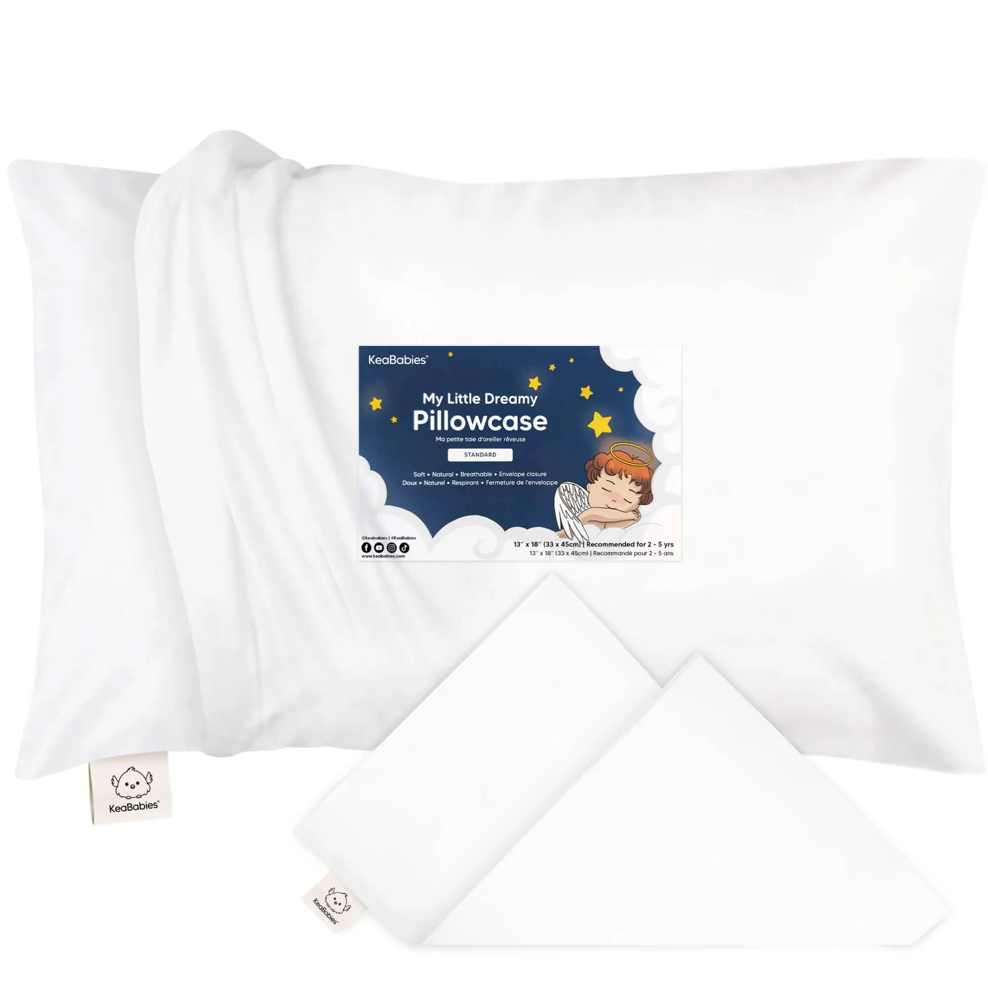 Printed Toddler Pillowcase 13X18" (Soft White)