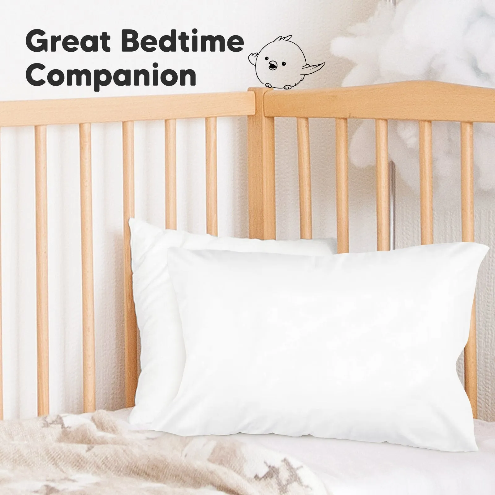 Printed Toddler Pillowcase 13X18" (Soft White)