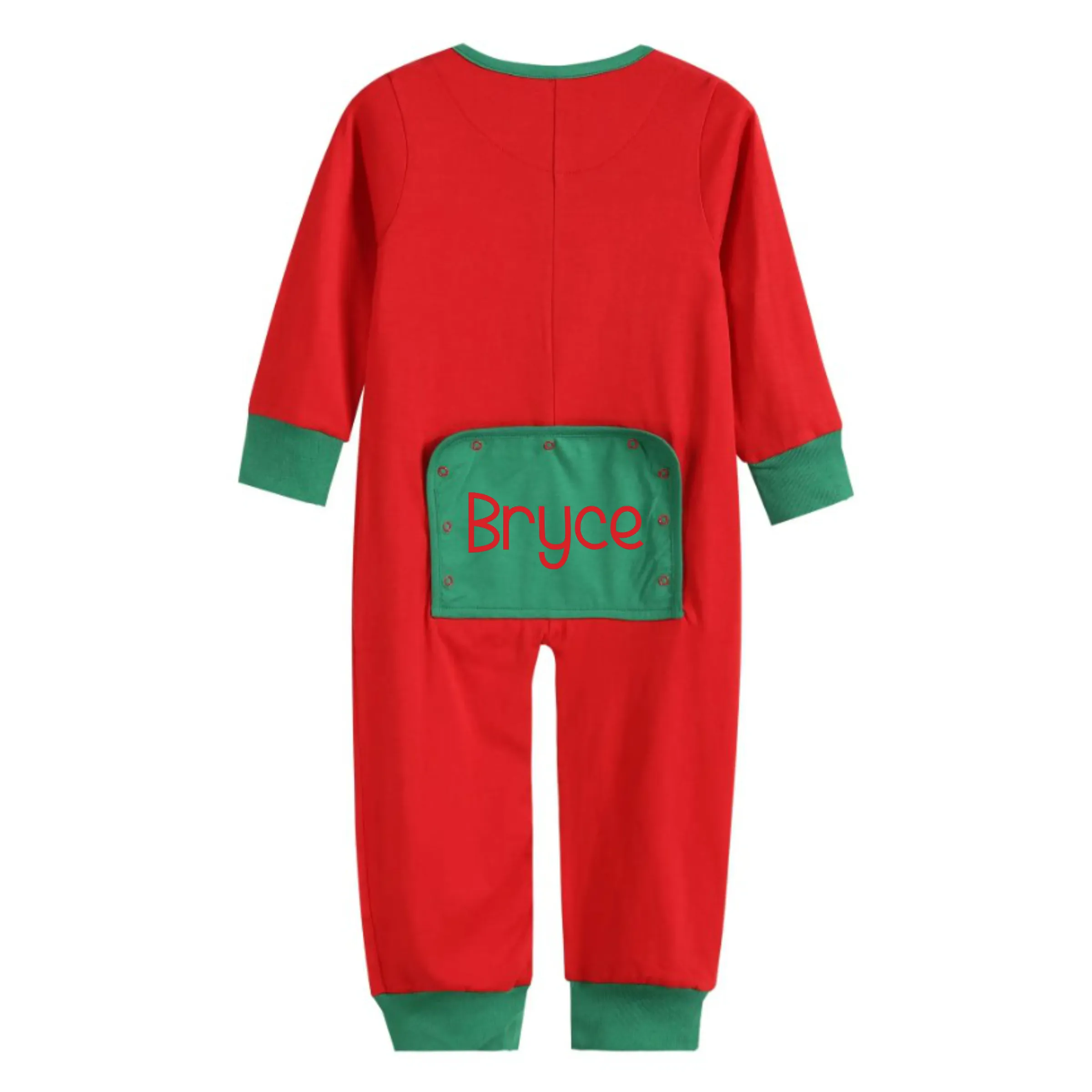 Red & Green Christmas Tree Reindeer Flap Baby Sleep Pajamas
