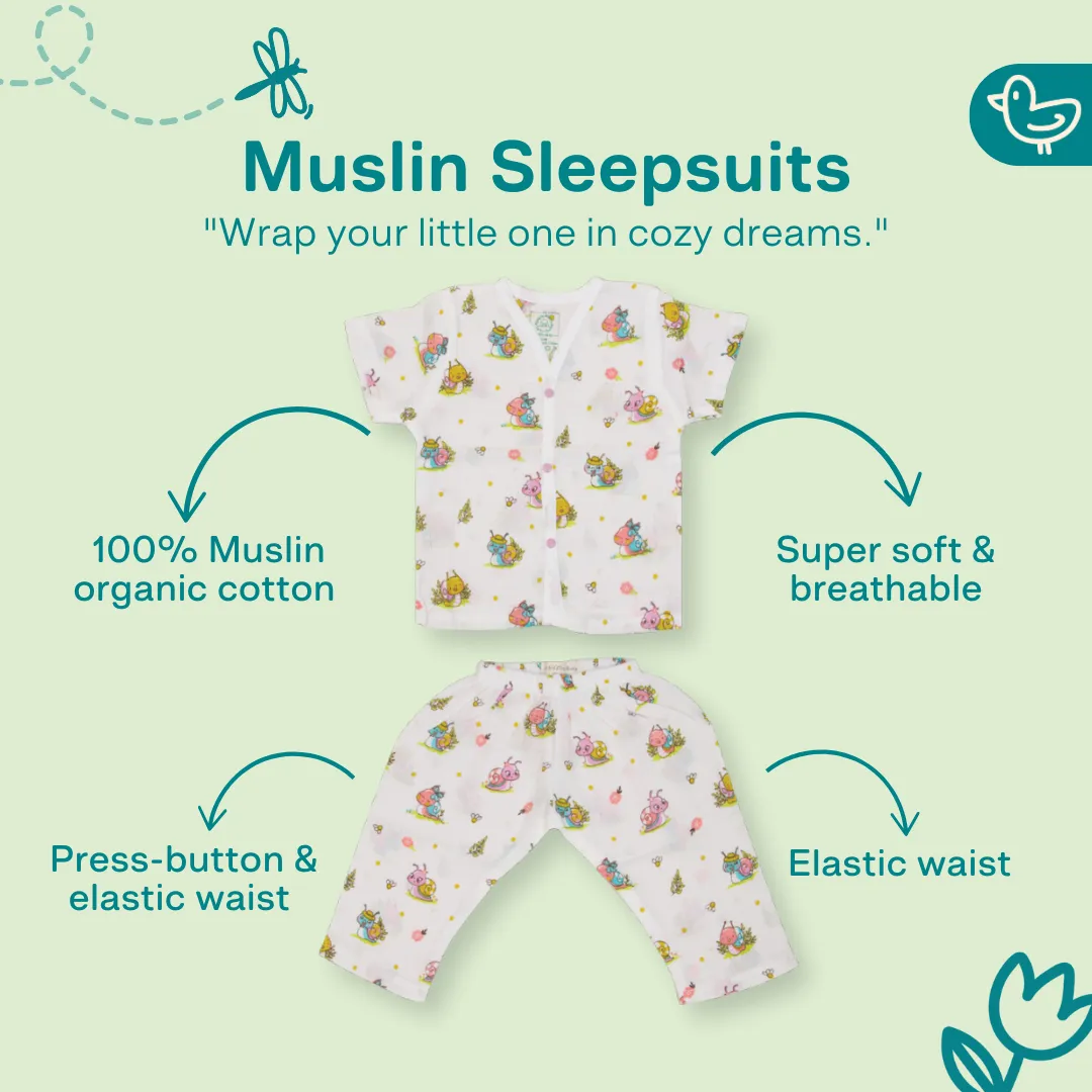 Snail Mail - Muslin Sleep Suit for babies and kids (Unisex)