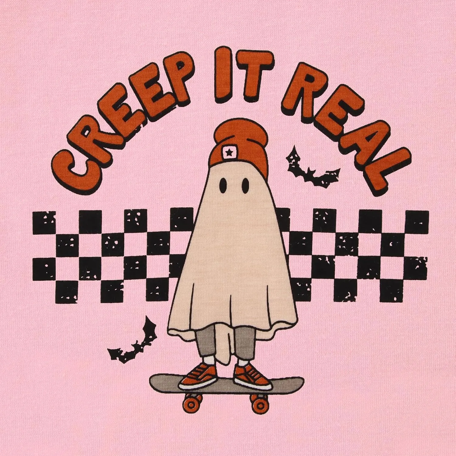 Toddler Halloween Shirt Baby Boys Girls Ghost Tshirt Creep It Real Short Sleeve Tee Tops Spooky Season Fall Clothes