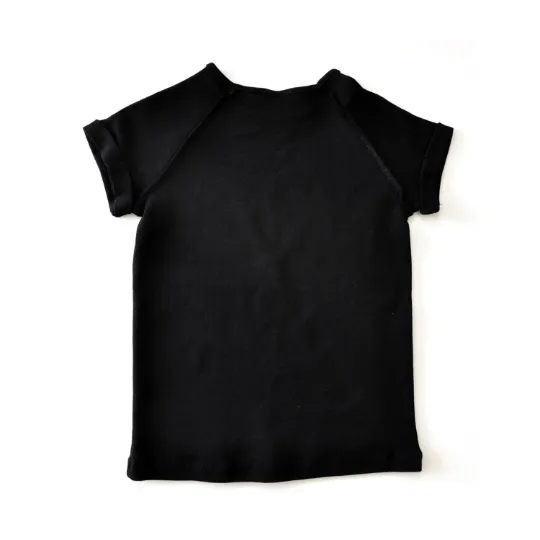 Toddler Shirt- Organic cotton- Raglan shirt Black with Oh la la Print
