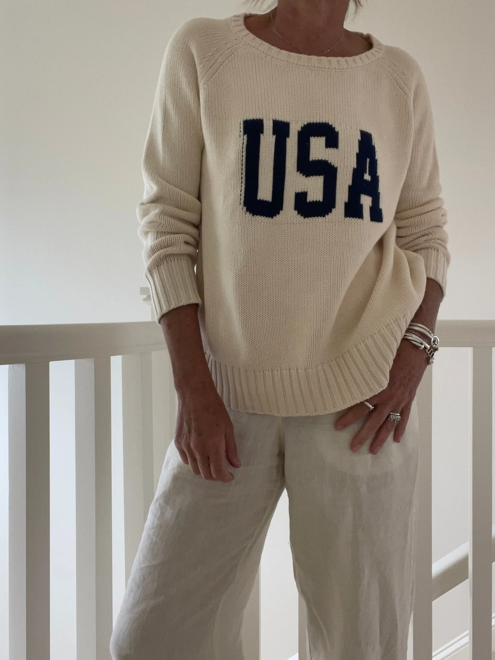 USA Campus Sweater Cream/Navy