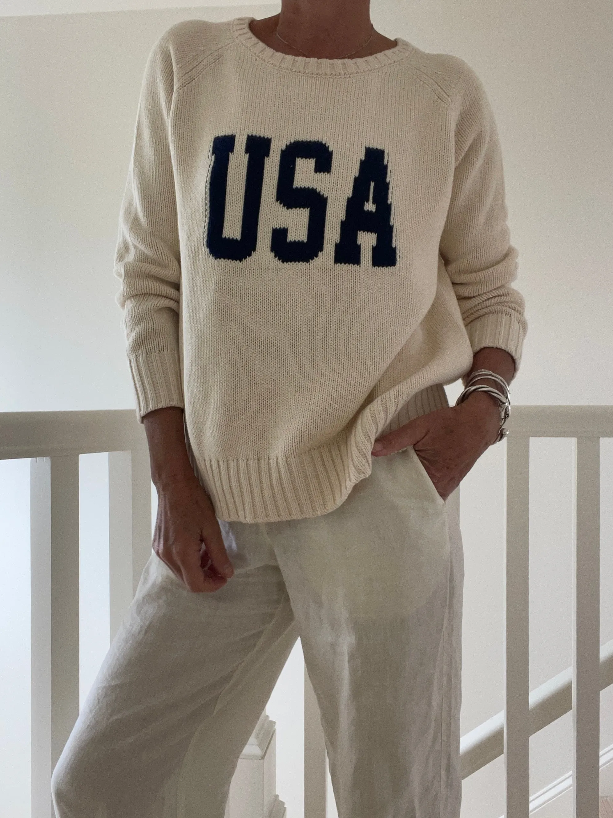 USA Campus Sweater Cream/Navy
