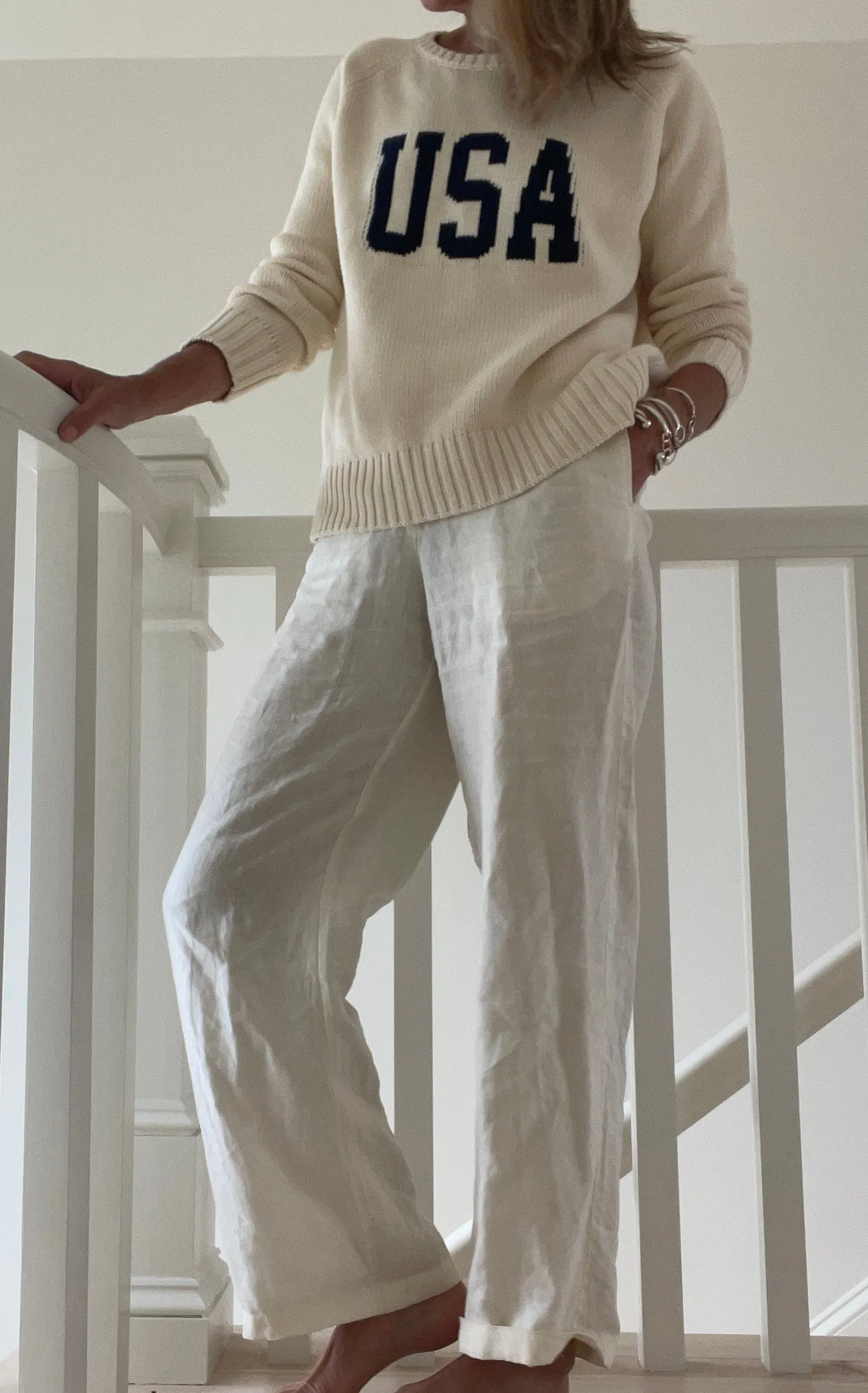 USA Campus Sweater Cream/Navy
