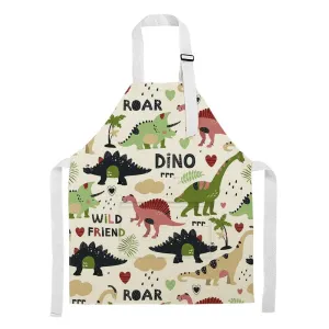 White Dinosaur Toddler Apron - Small