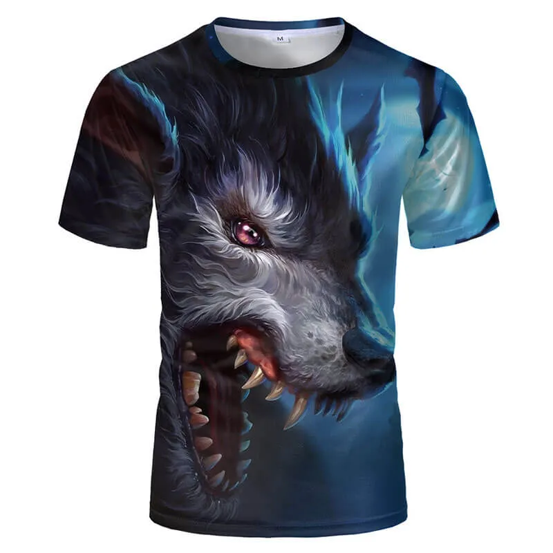 Wolf Howling Polyester T-Shirt