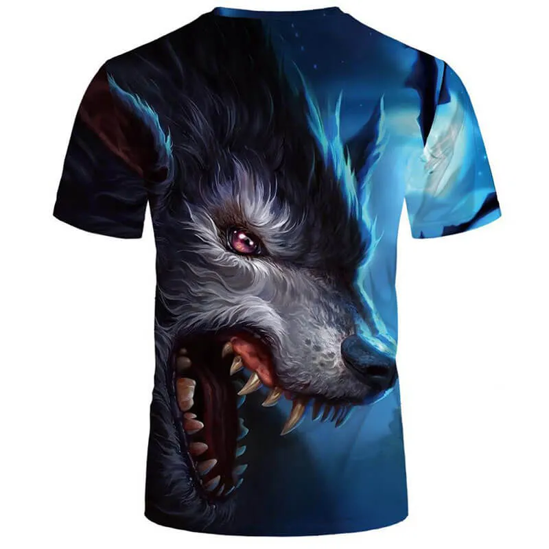 Wolf Howling Polyester T-Shirt