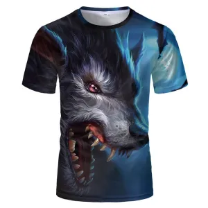 Wolf Howling Polyester T-Shirt