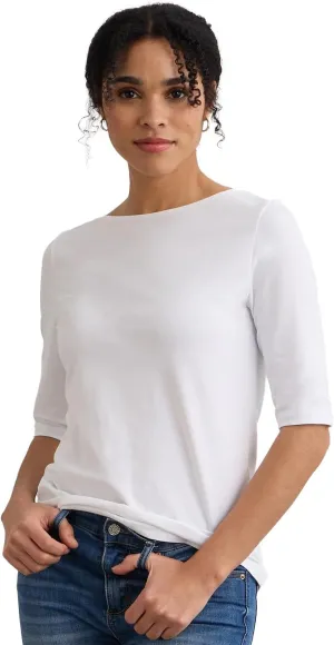 Women's Organic Pima Cotton Half Sleeve Boat Neck Top