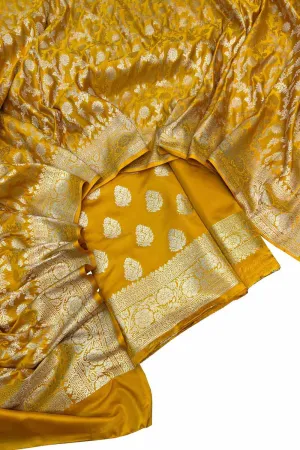 Yellow Banarasi Silk Suit Set - Elegant and Stylish