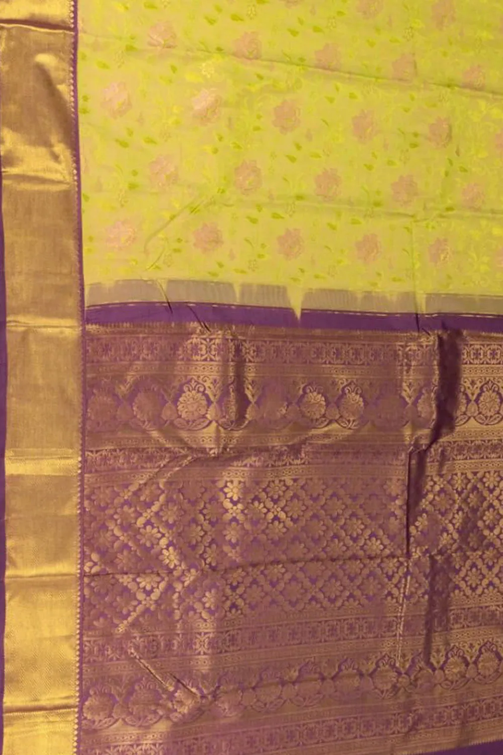 Yellow Kanjeevaram Handloom Pure Silk Saree - Elegant and Luxurious